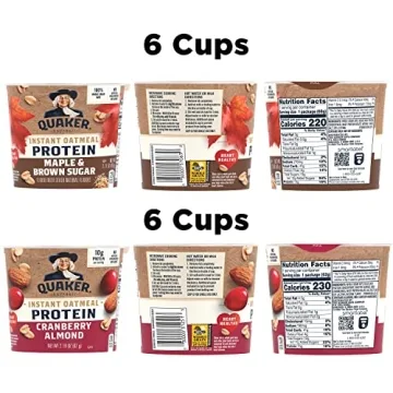 Quaker Instant Oatmeal Cups, 10g Protein, 12 Pack