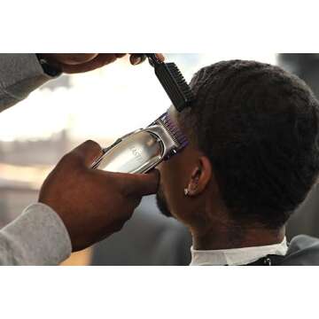 Andis 12660 Professional Master Corded/Cordless Hair Trimmer, Adjustable Carbon Steel Blade Hair Clipper for Close Cutting, Silver