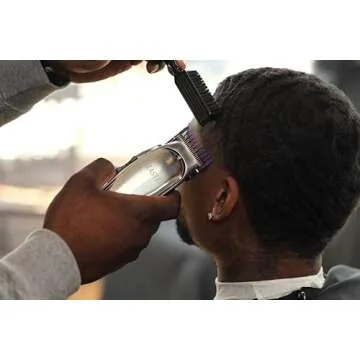 Andis 12660 Professional Master Corded/Cordless Hair Trimmer, Adjustable Carbon Steel Blade Hair Clipper for Close Cutting, Silver