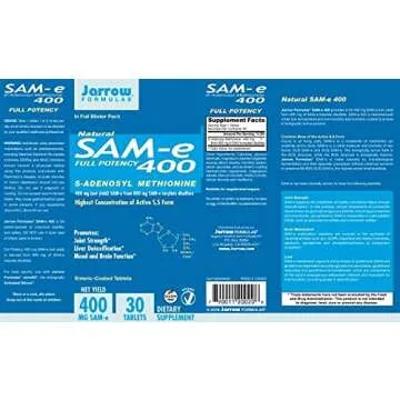 JARROW FORMULAS Sam-E 400 MG Supplement for Mood & Energy