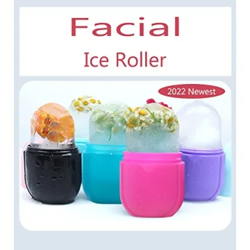 Ice Roller for Face and Eye, Ice Face Roller,Facial Beauty Ice Roller Skin Care Tools, Ice Facial Cube, Gua Sha Face Massage, Silicone Ice Mold for Face Beauty (Pink)
