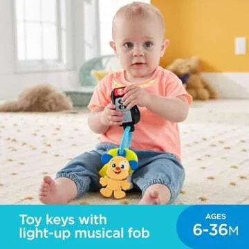 Fisher-Price Baby & Toddler Toy Laugh & Learn Play & Go Keys with Lights & Music for Pretend Play In...