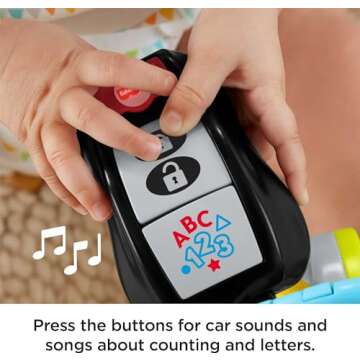 Fisher-Price Baby & Toddler Toy Laugh & Learn Play & Go Keys with Lights & Music for Pretend Play Infants Ages 6+ Months​