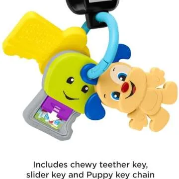 Fisher-Price Baby & Toddler Toy Laugh & Learn Play & Go Keys with Lights & Music for Pretend Play Infants Ages 6+ Months​
