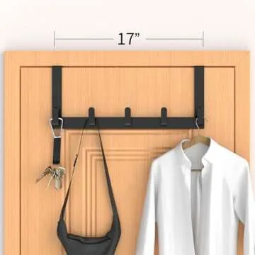 CHAUNCEY HOME Over The Door Hooks Hanger with Extended Arms, Fits 1 3/4" Doors - Coat Rack, Bathroom...