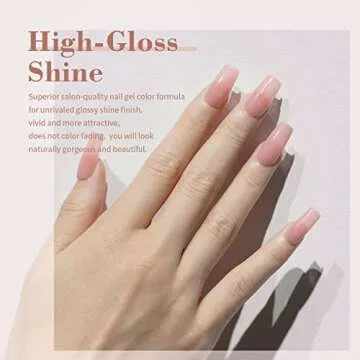 RARJSM Gel Nail Polish Jelly Pink Translucent Sheer Nude Colors Neutral Skin Tone Gel Polish Milky Clear Ice Pink 15ml Single Bottle Soak off UV LED Cured at Home Salon DIY French Manicure Nails Art