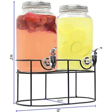 Estilo Double Drink Dispenser Set with Stand for Any Occasion