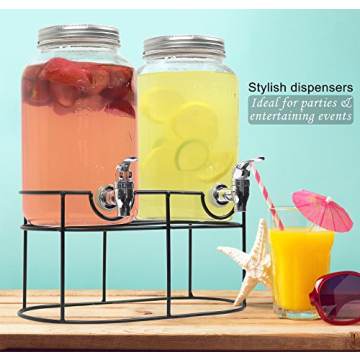 Estilo Double Drink Dispenser Set with Stand for Any Occasion