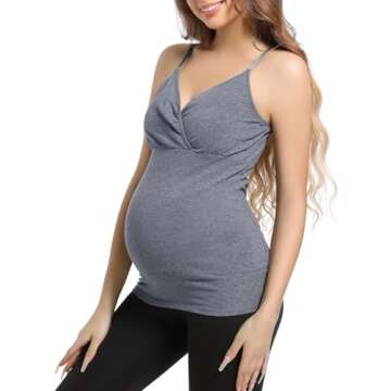 Maternity Nursing Tops Cami Set for Comfortable Breastfeeding