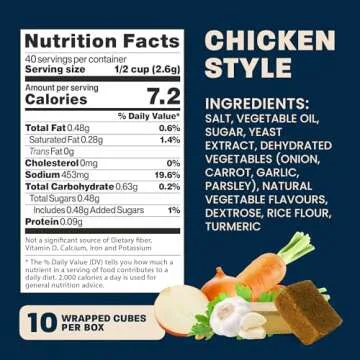 Massel Chicken Style Broth Boullion Cubes, Gluten Free, MSG Free, Dairy Free, Non GMO, 0g Trans Fat Soup Base Seasoning For Ramen, Soup, Stew, No Animal Content, 1 Pack, 105g