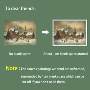 Huabsad Vintage Christmas Canvas Wall Art 18th Century Winter Village Landscape Famous Oil Painting Art Work Prints Farmhouse Aesthetic Pictures Wall Decor 12x16in Unframed