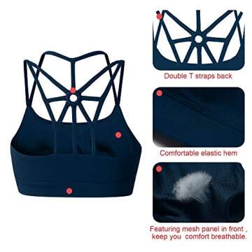 YIANNA Sports Bras for Women - Cross Back Yoga Style