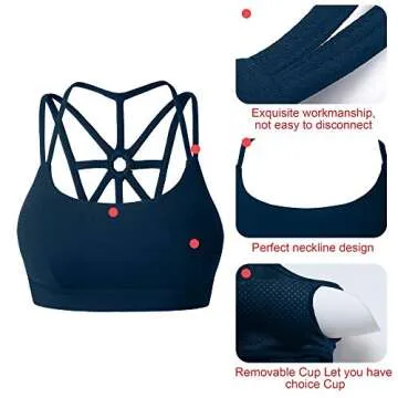 YIANNA Sports Bras for Women - Cross Back Yoga Style
