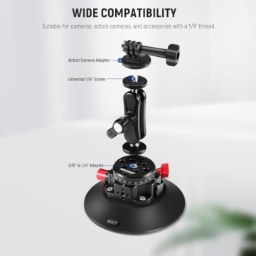 Essential NEEWER 6" Suction Cup Mount for Action Cameras