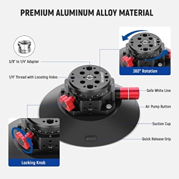 Essential NEEWER 6" Suction Cup Mount for Action Cameras