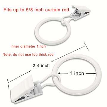 LLPJS 100 Pack Curtain Rings with Clips, Curtain Clip Rings Hooks, Bow Hanger Clips for Hanging Drap...
