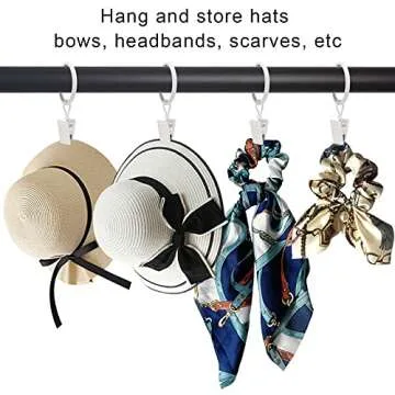 LLPJS 100 Pack Curtain Rings with Clips, Curtain Clip Rings Hooks, Bow Hanger Clips for Hanging Drapery Drapes Bows, Ring 1 inch Interior Diameter, Fits up to 5/8" Rod, White