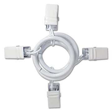 LLPJS 100 Pack Curtain Rings with Clips, Curtain Clip Rings Hooks, Bow Hanger Clips for Hanging Drapery Drapes Bows, Ring 1 inch Interior Diameter, Fits up to 5/8" Rod, White