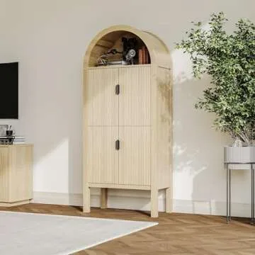 Stylish 71" Tall Arched Fluted Storage Cabinet