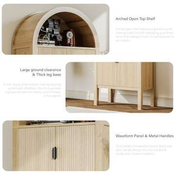 Stylish 71" Tall Arched Fluted Storage Cabinet
