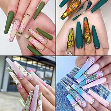 XXL Coffin Nail Tips No C Curve Flat Clear Half Cover Acrylic Nails for Nail Salon or DIY Nail Art