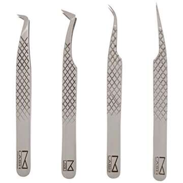 M LASH Eyelash Extension Tweezers Set - Professional Precision & Style