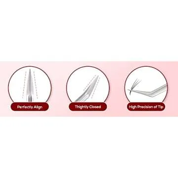 M LASH Eyelash Extension Tweezers - Precision Tools for Lash Artists