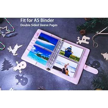 30 Pack 120 Pockets 3.5x5” Photocard Sleeves for 6 Ring A5 Binder, Ultra-Clear Photo Sleeves, Double-Sided 2 Pocket Photo Pages, Top Loading Photo Sheet Protector for Photos, Postcards, Seed Packets