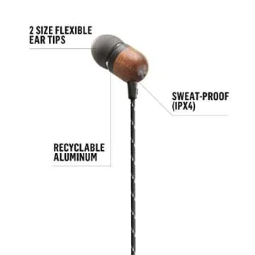 House of Marley Smile Jamaica Wireless: Wireless Neckband Earphones with Microphone, Bluetooth Connectivity, 8 Hours of Playtime, and Sustainable Materials (Black)