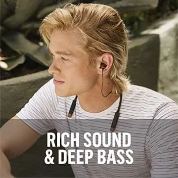 House of Marley Smile Jamaica Wireless: Wireless Neckband Earphones with Microphone, Bluetooth Connectivity, 8 Hours of Playtime, and Sustainable Materials (Black)