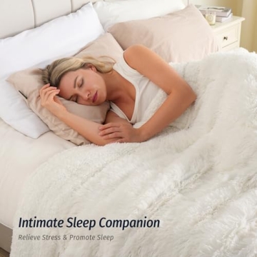 Wemore Faux Fur Weighted Blanket for Cozy Comfort