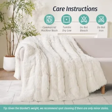 Wemore Faux Fur Weighted Blanket for Cozy Comfort