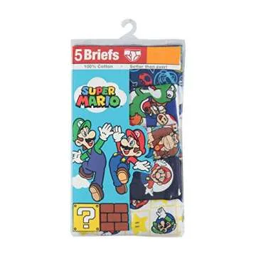Nintendo Super Mario 8 Pack 100% Cotton Briefs for Kids