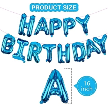 Happy Birthday Balloons Banner 16 Inch Foil Party Decor