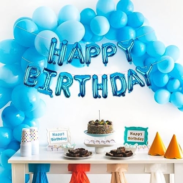 Happy Birthday Balloons Banner 16 Inch Foil Party Decor