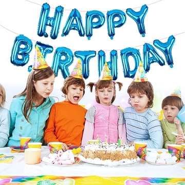 Happy Birthday Balloons Banner 16 Inch Foil Party Decor