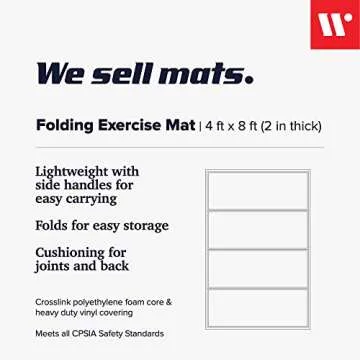 We Sell Mats - 4 ft x 8 ft x 2 in Premium Personal Fitness & Exercise Mat for Home Workout - Lightwe...