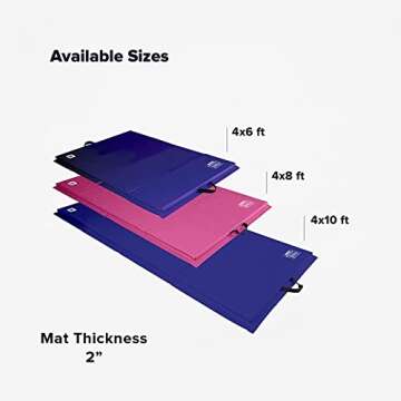 We Sell Mats - 4 ft x 8 ft x 2 in Premium Personal Fitness & Exercise Mat for Home Workout - Lightweight and Folds for Carrying – All Purpose Home Gym Mat – Thick Mat for Yoga, Pilates, Stretches