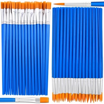 50 Pcs Small Paint Brushes Bulk Set - Perfect for All Ages & Art Projects