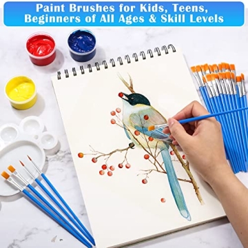 50 Pcs Small Paint Brushes Bulk Set for All Art Projects