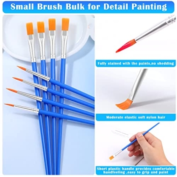 50 Pcs Small Paint Brushes Bulk Set for All Art Projects