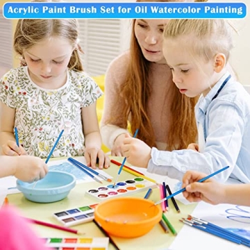50 Pcs Small Paint Brushes Bulk Set for All Art Projects