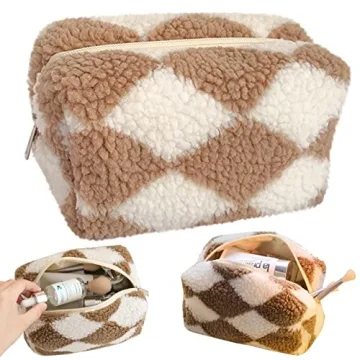 Cessfle Terry Cloth Small Makeup Bag for Travel Cosmetic Storage, Stylish & Versatile