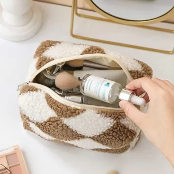Cessfle Terry Cloth Small Makeup Bag for Travel & Gifts