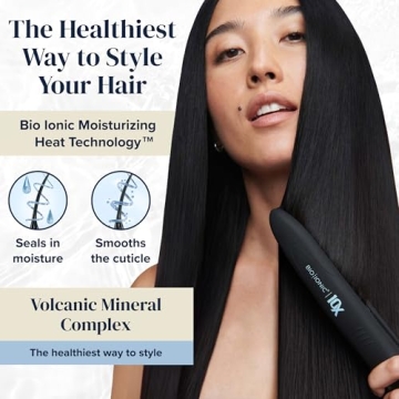Bio Ionic 10X Styling Iron, 1" Hair Straightener with Moisturizing Heat Technology, Flat Iron for 10-Minute Styling, Hair Straightener and Curler