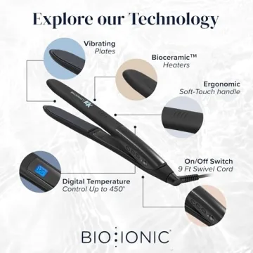 Bio Ionic 10X Styling Iron, 1" Hair Straightener with Moisturizing Heat Technology, Flat Iron for 10-Minute Styling, Hair Straightener and Curler