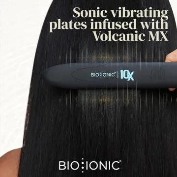 Bio Ionic 10X Styling Iron, 1" Hair Straightener with Moisturizing Heat Technology, Flat Iron for 10-Minute Styling, Hair Straightener and Curler