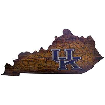 Fan Creations NCAA Kentucky Wildcats 24" x 11" State Cutout with Logo Wood Sign