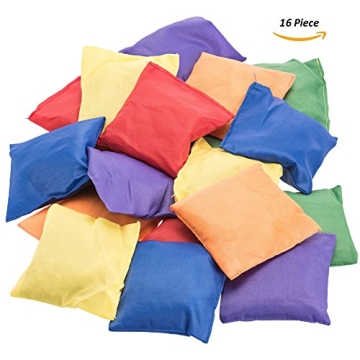 PREXTEX 16 Pack Durable Nylon Bean Bags for Kids Fun