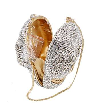 DJBM Halloween 3D Skull Clutch Purse Evening Bag Rhinestone Bag Crystal Metal Clutch for Women Evening Cocktail Party, Black